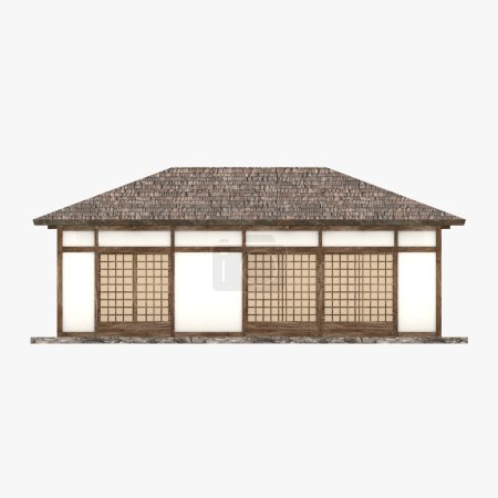 3d rendu de maison japonaise 