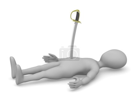 3d rendu de personnage de dessin animé avec sabre 