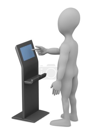 3d rendu de personnage de bande dessinée avec terminal 