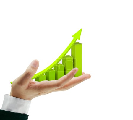 graphique d'affaires en main