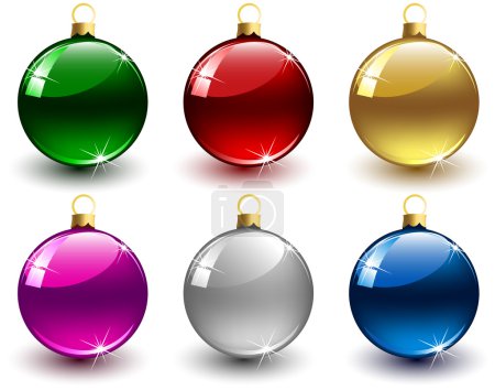 Ensemble de boules de Noël colorées 