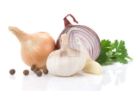 Ail, oignon et persil vert 